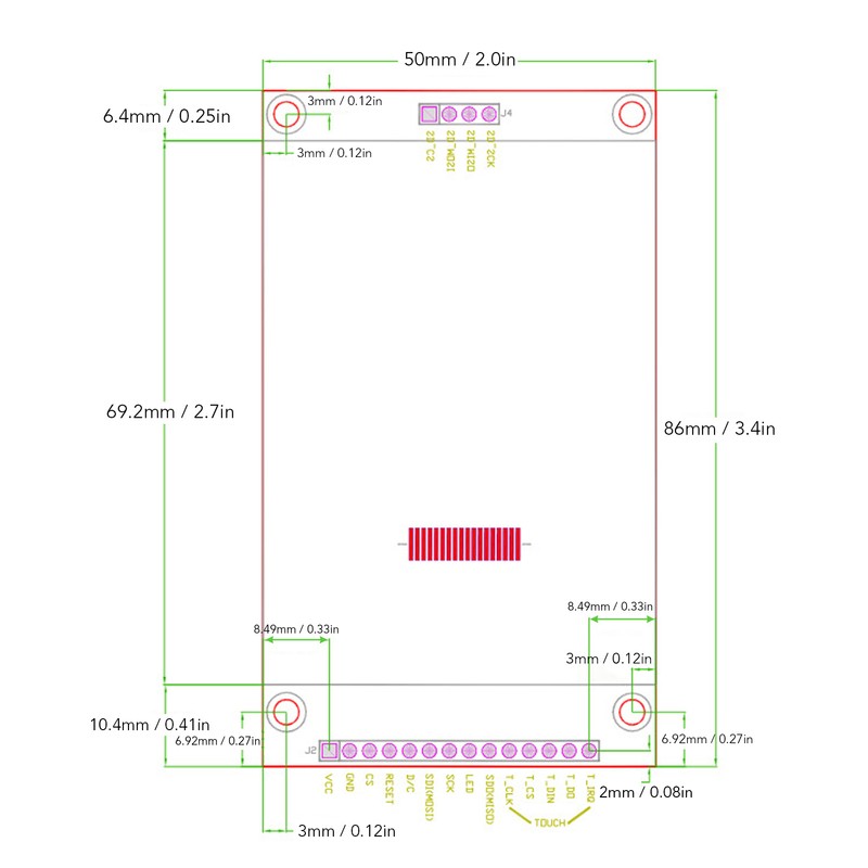 2.8in TFT LCD Display Module 240x320 SPI Serial ILI9341 Chip