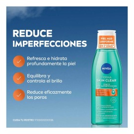 Nivea Derma Skin Clear tónico anti-imperfecciones 200 ml, limpia poros y controla grasa