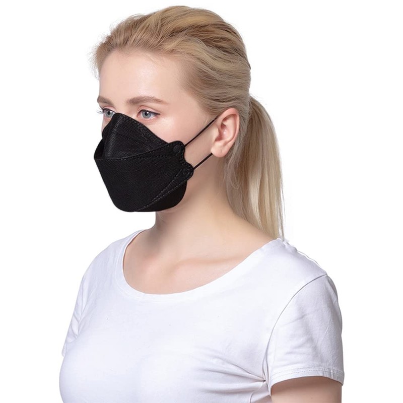 TubeRoo FFP2 Mask Large Black Fish Shape Pack of 15