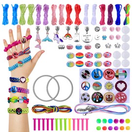 VICTLOV Friendship Bracelet Knitted Kit,Best Birthday Gifts Ideas for Kids,Popular Bracelets String Maker Toys Set,Arts and Crafts for Kids Ages 7 8 9 10 11 12