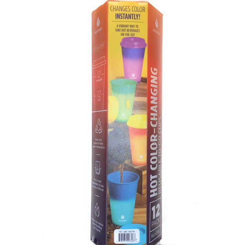 Manna 16oz Color Changing Reusable Cup Set for Hot Liquids