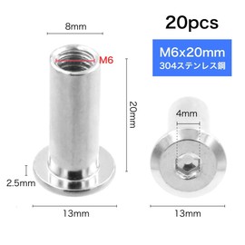 winova M6 Hex Bolts 304 Stainless Steel Heavy Duty Rust and Corrosion Proof Set of 20 (M6 x 20mm)