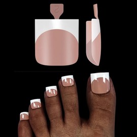 NOVO OVO Black French Tip Toe Nail Tips Press on, BERRY PINK Sharp Square Pre-Designed Soft Gel False Toenail Extension, Long / Medium Wide Fake Toenails, Full Cover Acrylic for DIY 15 Sizes 240 pcs - Color: BROWN PINK