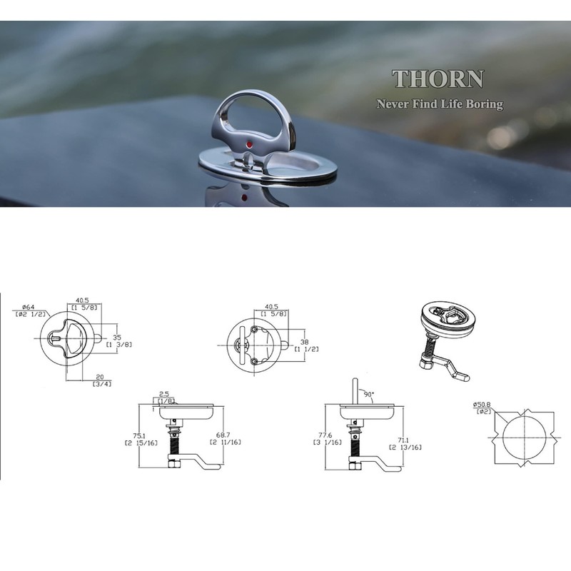Boat Cam Latch, Marine 316 Stainless Steel Flush Pull Hatch