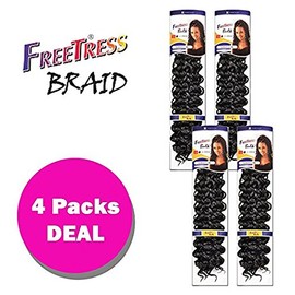 Freetress Synthetic Crochet Bulk Baid Hair - GOGO CURL 26" (4-Pack, 4)
