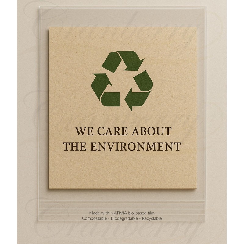 Cranberry 50 Pack Eco-Friendly Compostable Clear Bags for Greetings Cards