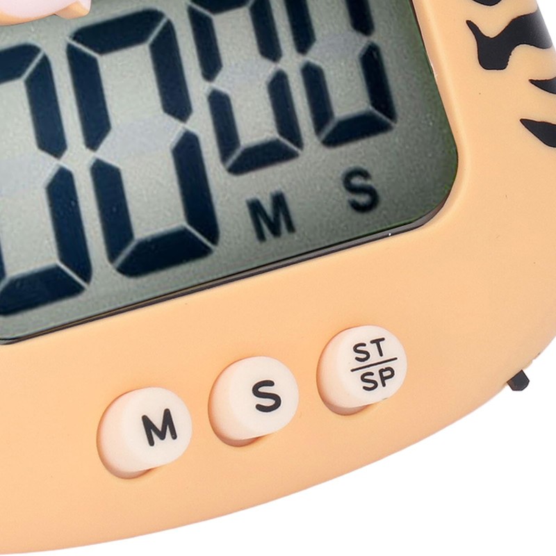 Luqeeg Cute Animal Digital Kitchen Timer, Yellow Tiger, LCD Large
