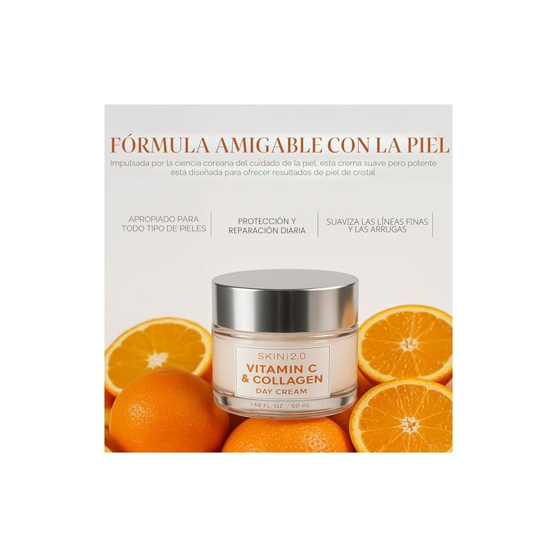 Skin Hidratante Facial Vitamina Colágeno Probado Por Dermatólogos Antienvejecimiento Reafirmante