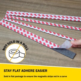 Magnet Strips with Adhesive Backing, Strong Magnetic Strip Heavy Duty for Kitchen, Whiteboard, Fridge, and Tool Holder (16 PCS 0.5" X 12")…