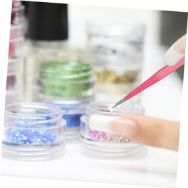 jojofuny 3pcs Multifunctional Dual-headed Nail Art Tweezers Comfortable and Tools for Easy Nail Decoration and Gem Placement Pink