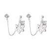 Snowflake Double Piercing Tassel Chain Drop Dangle Crystal Ball Bead