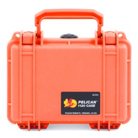 ColorCase Pelican Protector 1120 Case Orange - Small Size Waterproof Case with Pick & Pluck Foam & Convoluted Lid Foam - Orange Latches
