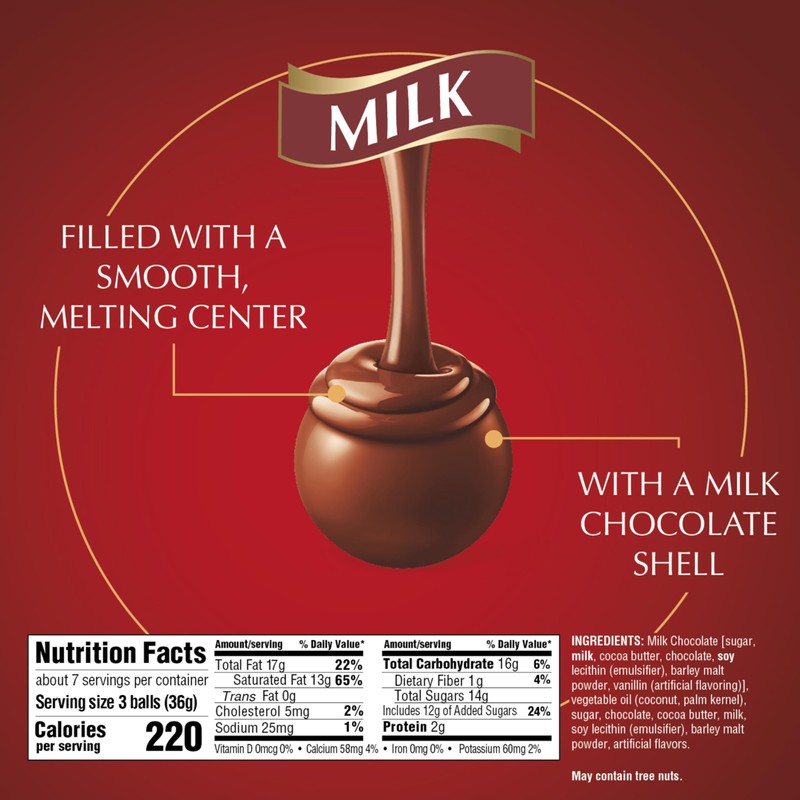 Lindt LINDOR Milk Chocolate Candy Truffles, Chocolates with Smooth, Melting