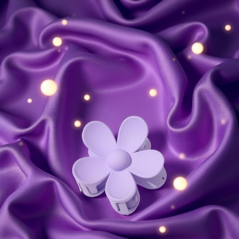 1 Purple Hair Claw - Flower Shaped Plastic Jaw -