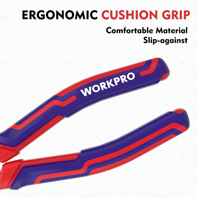 WORKPRO 6” Wire Cutters Heavy Duty CRV Steel Diagonal Pliers-Cutting