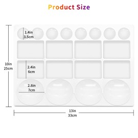 Sweaty Pony 20 Well Watercolor Paint Tray Palette Pallet Acrylic Painting Mixing Plastic Artist Large Square Palette, 13 x 10 Inches, White, 1PCS