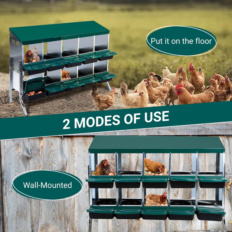 Nesting Boxes for Chickens, Chicken Nesting Box, with Lid Cover