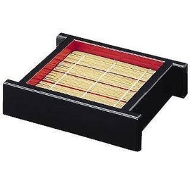 Fukui Craft Plate, Made in Japan, Bamboo Soodle, Soba, Ceiro, Deluxe (Medium), Body, No Bottom Plate, Vermilion Black