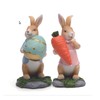 Easter Bunny Figurines with Carrot Cute Resin Bunny Rabbit Statue