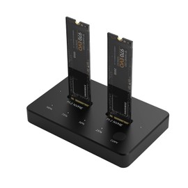 HotTopStar NVMe Clone Docking station, Dual Bay M.2 NVMe Enclosure, Dual-Bay SSD Docking Station for M.2 SSD M and M+B Key,One Key Copy Function,Tool-Free USB C to NVME Offline Clone Duplicators