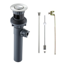 WOWOW Bathroom Drain Assembly Stopper with Lift Rod for Bathroom Faucet Vanity Sink Pop-Up Drain Stopper Assembly with Lift Rod and Overflow,Brushed Nickel