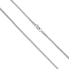 Real Solid 10k White Gold Franco Chain 0.75mm Wheat Rope 20" Necklace