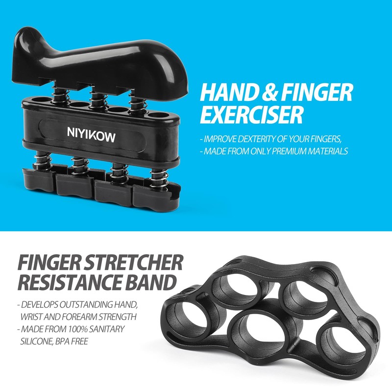 NIYIKOW Grip Strength Trainer, Adjustable Hand Grip Strengthener Kit -