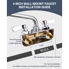 Phivan Commercial Sink Faucet - Leak Free Brass 4 Inch