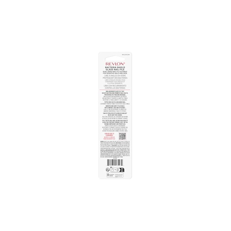 Revlon Glass Nail File, Manicure Tool for Shaping Natural Fingernails,