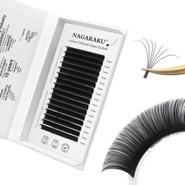 NAGARAKU Individual Eyelash Extensions, Luxury Collected Classic Single Lashes Upgraded 3rd Generation Soft Natural Beauty Salon Professional Lash Supplies 16 Rows Matte Black -0.07 D Curl 11mm