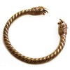 LynnAround Bronze Norse Viking Raven Head Twisted Cable Bangle Cuff