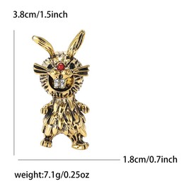 Vintage Rabbit Brooch Pin for Women Girls Men Unique Golden Pet Animal Bunny Lapel Pins Badge Bouquet Accessory for Suit Dress Clothing Hat Coat Fashion Jewelry for Easter Day Bff Daughter Birthday 38mm (Gold Plated)