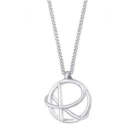 AFFY Initial R Letter Pendant Necklace in 14k White Gold Over Sterling Silver