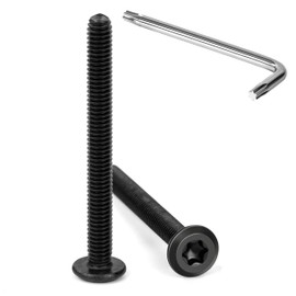 Tunejoy Trox Flat Head Screws M4 x 40 mm Black Flat Head Screws Stainless Steel A2 V2A Furniture Screws Hexagon Socket Full Thread with T20 Allen Key Pack of 20