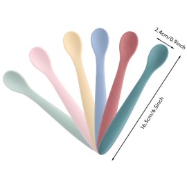 Baby Spoons,6 PCS Silicone Baby Feeding Spoons,Training Spoon,Soft Tip Feeding Baby Utensils for First Stage Baby and Infant,Dishwasher and Boil Safe