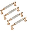 4 Pieces Gold Cabinet Handles, Minimalist Wardrobe Handles with Rhinestones,