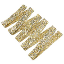 XINGYHENG 3cm Wide 2 Yard Crystal Rhinestone Strips Diamond Ribbon Trim Glue Patch Decorated Diamond Net for Crafts Project Birthday Decorations(Yellow)