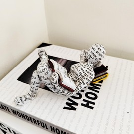 PIGPIGFLY Reading Statue, Decorative Figures, Decorative Living Room, Home Store Decoration, Reader, Modern Abstract Art Sculptures Decoration, Office Decorations, Polyresin, Gift