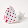 HOMESCAPES Double Design Tea Cosy red Hearts Muff Teapot Warmer