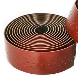 UPANBIKE Stomata Bicycle Handlebar Tape with Luxury Faux Leather Wraps for Road Bike, Rigid Gear, 2pcs/set, Dark Brown