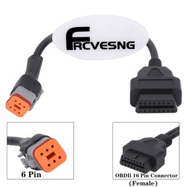 FRCVESNG 6 Pin OBD2 Motorcycle Diagnostic Adapter, OBDII Diagnostic Scanner Adapter Cable Compatible with Har Ley Models with 6 Pin Connector