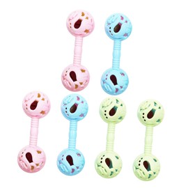 Toyvian 6pcs Rattle The Bell Newborn Rattle Teething Bell Rattle Toy Infant Rattle Plaything Dumbbell Rattle Plaything Puzzle Baby Plastic Crank