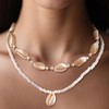 LQTSLFM 2 Stück Muschelkette,Muschelschmuck,Muschelkette Damen Sommer Schmuck Natural Shell Choker