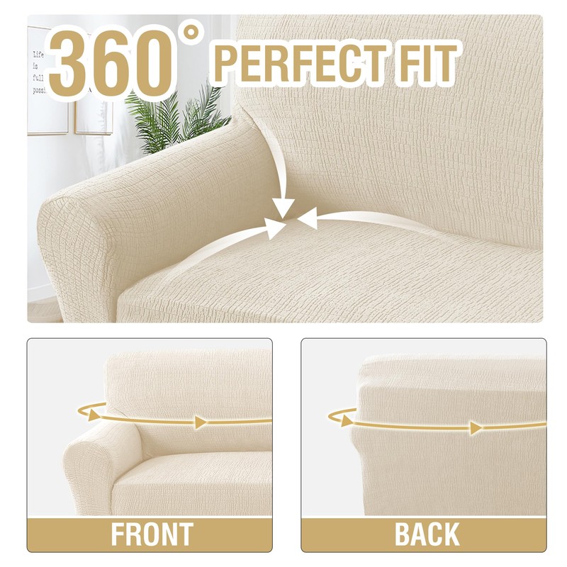 H.VERSAILTEX Jacquard Sofa Slipcover with Waterproof Seat Furniture Protector 1