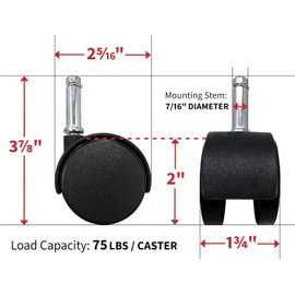 5 Pc- 2 Inch Dual Wheel Swivel Caster Wheel Replacements, Furniture Office Chair