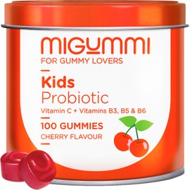 Probiotic Gummies Children | 100 Gummies with Natural Cherry Flavour | Probiotics, Vitamin C, B3, B5 and B6 | Intestinal Flora, Bloating and Bloating | Vitamins Children | Vegan | Gluten Free