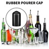 200 PCS Pourers Dust Covers Black Pourer Cap Rubber Caps