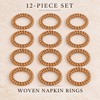 12 Piece Woven Napkin Ring Set Bohemian Napkin Holders for