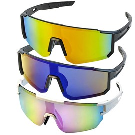 Sunglasses Men's Sports Sunglasses 3 Pairs UV 400 Polarised Sports Glasses Sunglasses for Men Women for Cycling Ski Golf Fishing Driving Hiking