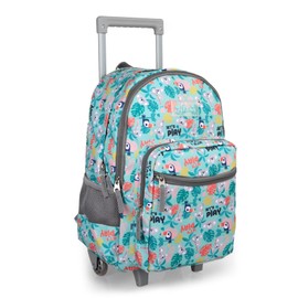 Tilami Rolling Backpack for Kids 18 Inch Double Handle Wheeled Bookbag for Boys & Girls for School & Travel,Toucan